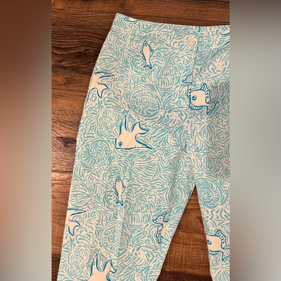 Lilly Pulitzer Angel Fish Blue Print Pants - Vintage White Label - Picture 4 of 5